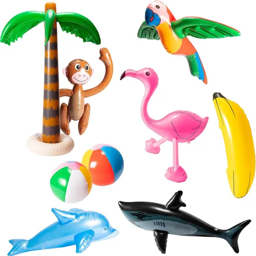 Miniatura 6 de R HORSE Palmera inflable flamenco plátano playa pelota loro playa piscina juguetes para fiesta tropical hawaiana Luau fiesta verano piscina playa