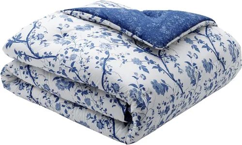 Miniatura 4 de Laura Ashley Home - Juego de funda de edredón Twin, ropa de cama de algodón reversible con fundas de almohada a juego, elegante decoración del hogar