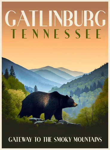 R and R Imports Gatlinburg Tennessee Souvenir - Póster de viaje vintage de 8 x 10 pulgadas
