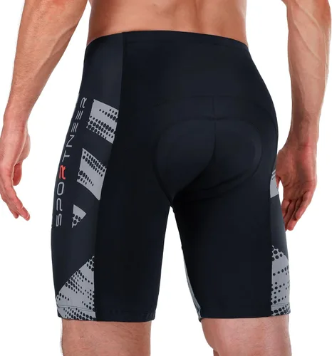 Miniatura 14 de Sportneer Pantalones cortos de ciclismo acolchados para hombre, acolchado 4D, pantalones cortos de ciclismo para hombre, transpirables y absorbentes