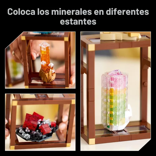 Miniatura 6 de LEGO Ideas Mineral Collection - Juego de construcción para adultos, a partir de 18 años, decoración de dormitorio u oficina con 3 estantes