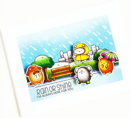 Miniatura 6 de Juego de sellos y troqueles transparentes de paisajes lluviosos y nevados para hacer tarjetas, plantillas de corte para álbumes de recortes, álbum