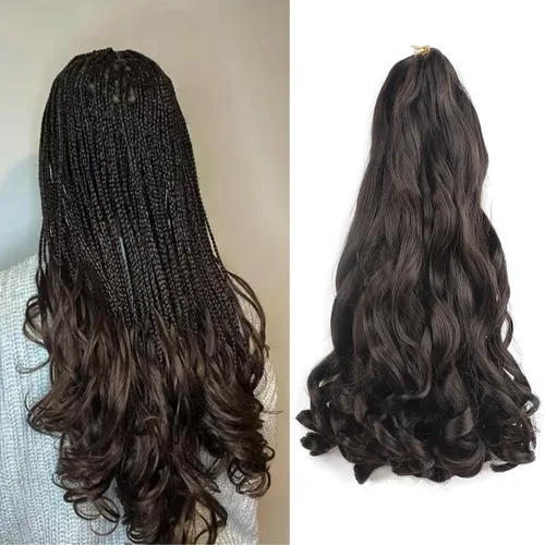 Miniatura 86 de Cabello rizado francés para trenzar de 12 pulgadas, 8 paquetes de cabello rizado preestirado para trenzas de caja, rizos franceses, trenzas