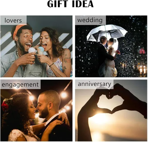 Miniatura 5 de Juego de anillos de acero inoxidable para parejas personalizado para él y ella, amor real, collares de compromiso, boda, día de San Valentín