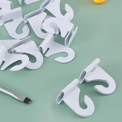 Miniatura 4 de 8 pares de ganchos de techo colgantes para colgar, ganchos de techo blancos resistentes, ganchos de metal en T, gancho de techo suspendido