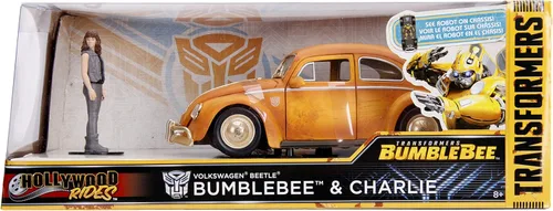 Miniatura 6 de Jada Toys Transformers Bumblebee Volkswagen Beetle - Coche fundido a presión, vehículo a escala 1:24 y figura de metal coleccionable Charlie de 2.75