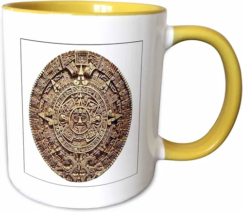 Miniatura 11 de 3dRose mug_60664_6 "Mayan Calendar" - Taza azul de dos tonos, 11 onzas, multicolor Blanco
