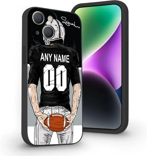 Miniatura 31 de Funda de fútbol personalizada con nombre y número para iPhone17 Air 16 15 Pro Max 14 13 Mini 12 11 Xs Max Xr SE3 8 7 6 Plus, silicona líquida