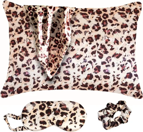 Miniatura 10 de Fenrici - Juego de regalo de funda de almohada de satén de lujo – Incluye antifaz y coletero, seda vegana pura para el cuidado del cabello