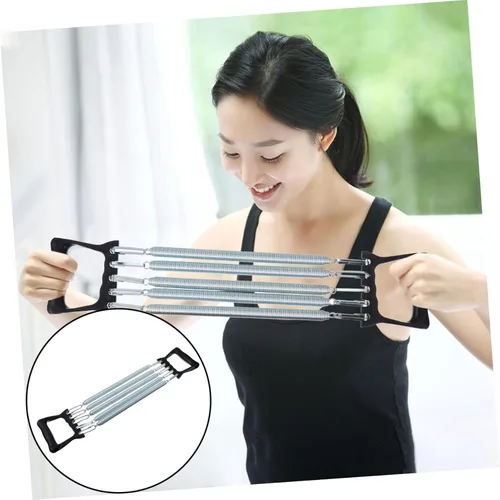 Miniatura 5 de Kisangel Expansor de pecho con 5 resortes ajustables, entrenador de resistencia para fuerza de brazos y músculos, equipo portátil de gimnasio
