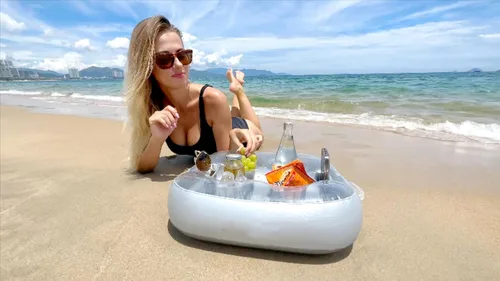 Miniatura 8 de Soporte para bebidas, flotador de bebida para fiesta en la playa, accesorios para piscina y bañera de hidromasaje con gran capacidad multiusos