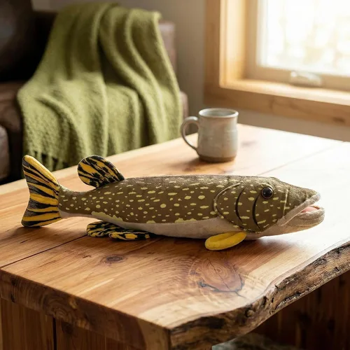 Miniatura 6 de Simulation Northern Pike - Juguete de peluche de 18.5 pulgadas de profundidad realista de animales del océano de Pike, muñecos de peluche súper
