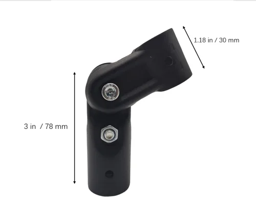 Miniatura 2 de 4 abrazaderas negras ajustables de 2 vías, aptas para tubos de acero de 1 pulgada (1.000 in) de diámetro exterior, abrazaderas de valla de eslabones
