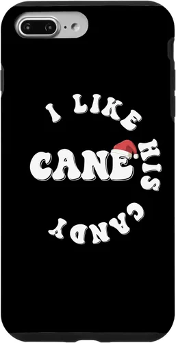 Miniatura 9 de Carcasa navideña a juego para iPhone 15 con texto en inglés "I Like His Candy Cane Parejas
