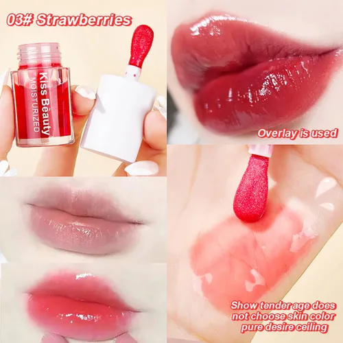 Miniatura 6 de 3 unidades de aceite labial hidratante hidratante para el cuidado de los labios, brillo labial hidratante, bálsamo labial tintado, aceite de brillo