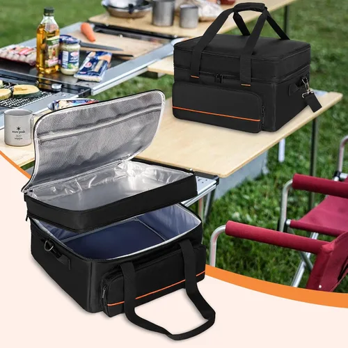 Miniatura 7 de Bolsa de transporte de parrilla de doble capa samdew, funda para parrilla compatible con Ninja GR101 Sizzle sin humo para interiores y plancha