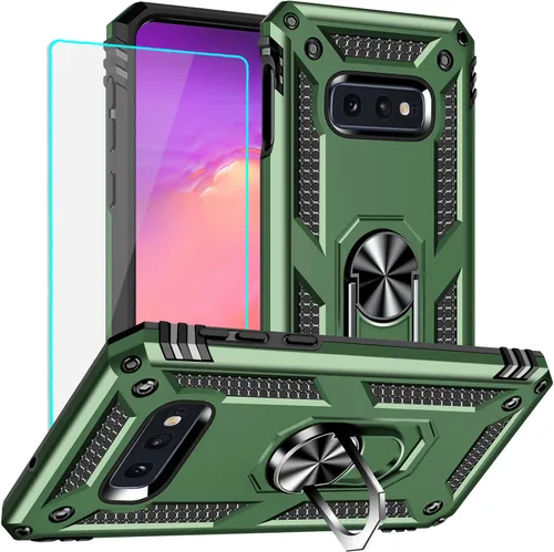 Funda para Samsung Galaxy S10e: Galaxy S10e con protector de pantalla - Fundas protectoras de grado militar con soporte de anillo de dedo para
