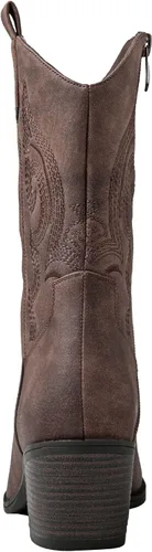 Miniatura 5 de GLOBALWIN Botas vaqueras occidentales de media pantorrilla para mujer, botas vaqueras de moda para mujer, tacón bajo grueso