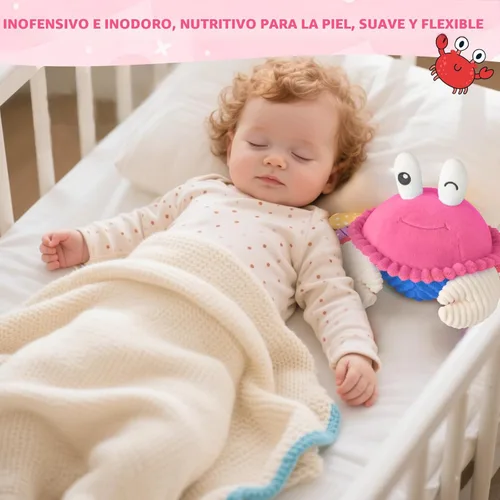 Miniatura 5 de SAIMAND Cangrejo Rosa de Arrastre Juguete para Bebé - Juguetes de Peluche Musicales Recargables con 40 Canciones y Grabadora de Voz, Juguete