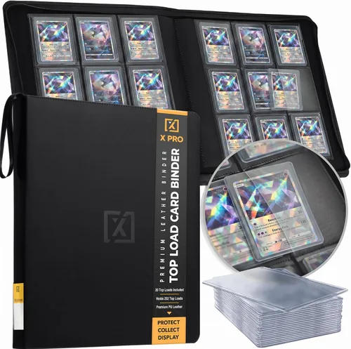 X PRO Carpeta de tarjetas de carga superior, compatible con fundas de tarjetas de carga superior, se adapta a 252 | 20 cargadores premium incluidos