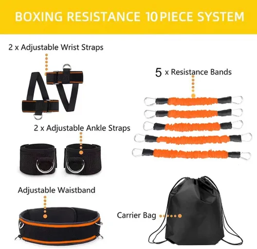 Miniatura 2 de Bandas de resistencia de boxeo, bandas de ejercicio de fuerza y agilidad para piernas para MMA, combate de karate, equipo de entrenamiento