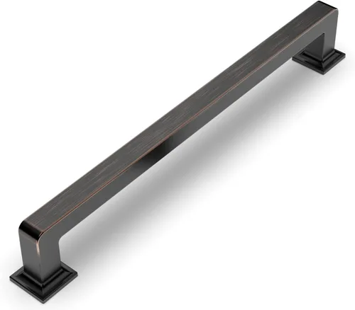 Miniatura 14 de Amerdeco - Paquete de 10 tiradores de latón cepillado para armarios con orificio central de 3 pulgadas (76 mm), tiradores para armarios de cocina