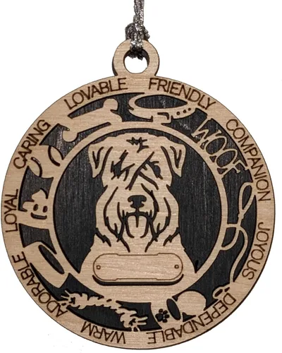 Miniatura 87 de Adorno de Navidad personalizado de madera para perro de 3 pulgadas, nombre y texto personalizables, hecho a mano en Estados Unidos, diseño de corte