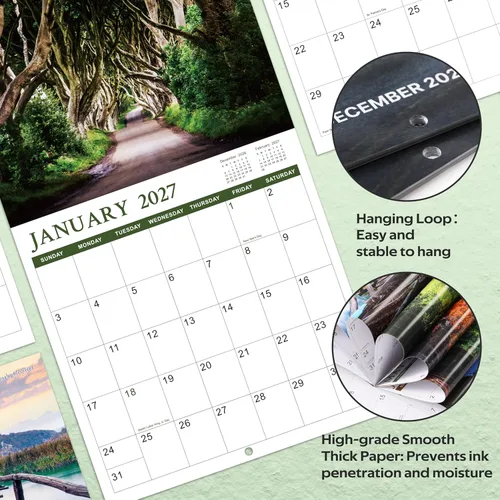 Miniatura 5 de Calendario de pared 2026-2027 - 2026-2027 - Calendario de pared de 18 meses de julio de 2026 a diciembre de 2027, 12 x 24 pulgadas (abierto)
