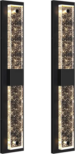 Miniatura 12 de BesLowe Lámparas de pared para exteriores con cristal de burbujas de cristal, apliques exteriores impermeables, faroles de pared LED, luces