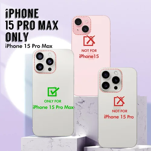 Miniatura 2 de SHEDEER Funda para iPhone 15 Pro MAX con protector de cámara con purpurina y protector de pantalla, patrón chic antiamarillento, protección contra