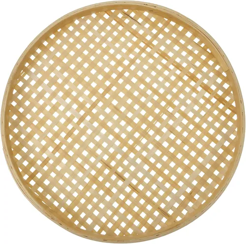 Miniatura 10 de BESTonZON Cesta de tejido para múltiples usos, tamiz natural hecho a mano para almacenamiento de alimentos, aperitivos y artículos diversos para 30cm