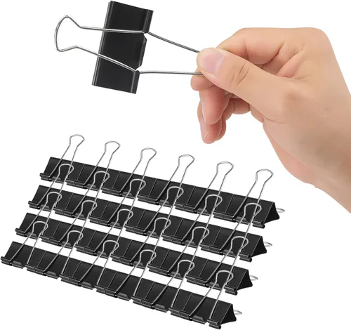 Miniatura 8 de Paquete de 48 clips de carpeta extra grandes de 2 pulgadas, clips de papel jumbo, abrazaderas de papel grandes, clips de carpeta de tamaño grande