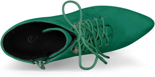 Miniatura 5 de Allegra K Botines de tacón de aguja con cordones y puntera puntiaguda para mujer