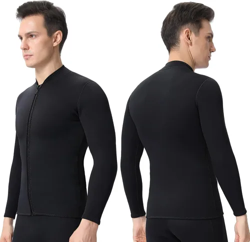 Miniatura 8 de Wetsuits Top Jacket Women Men 2mm Neoprene Long Sleeve Shirt Front Zipper Vest Wet Suit Keep Warm for Adult Youth Diving Surfing Swimming Water