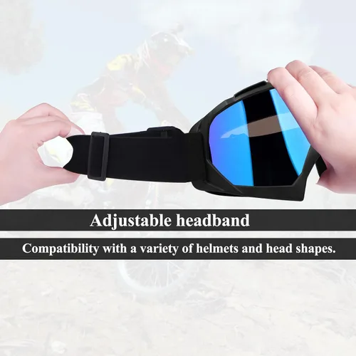 Miniatura 7 de Gafas para Bicicleta de Tierra ATV Gafas de Motocicleta Paquete de 2 Gafas de Motocross para Adultos Hombres Mujeres Jóvenes Niños Gafas de Casco