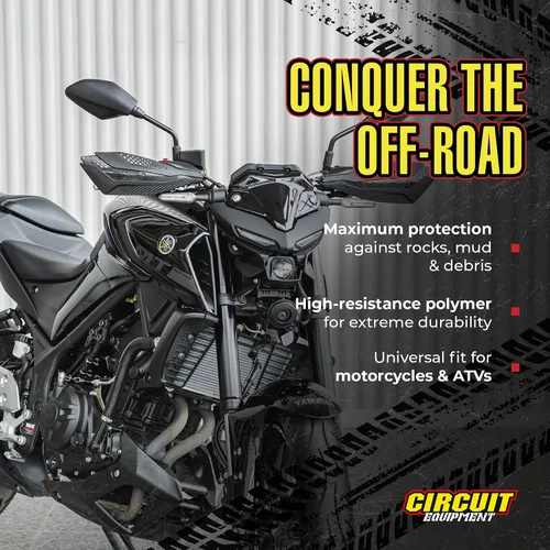 Miniatura 2 de Circuit Equipment - Protectores de manos universales para motocicleta Dakar - Soportes de nylon duraderos y resistentes a la intemperie - Control