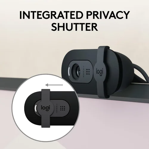 Miniatura 4 de Logitech Brio 101 Full HD 1080p - Cámara web para reuniones, transmisión, computadora de escritorio, portátil, PC, micrófono integrado, obturador