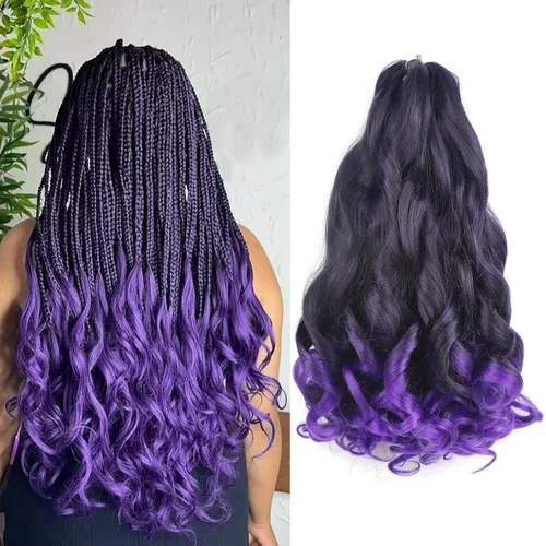 Miniatura 73 de Cabello rizado francés para trenzar de 12 pulgadas, 8 paquetes de cabello rizado preestirado para trenzas de caja, rizos franceses, trenzas