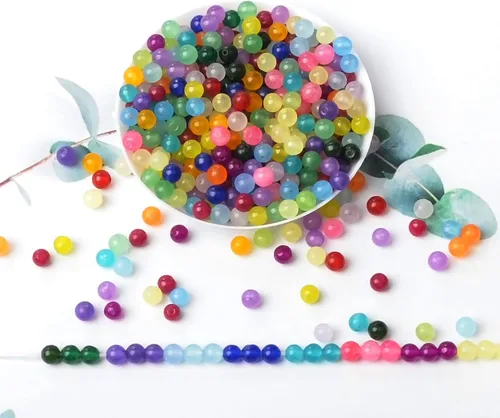 Miniatura 3 de MASSIVE BEADS, cuentas de gemas de jade natural de colores mixtos de 5/32 de pulgada, cuentas pequeñas espaciadoras redondas sueltas para Jade de 24