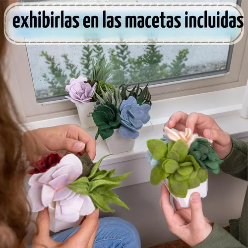 Miniatura 7 de Hapinest Kit de manualidades de suculentas de fieltro en maceta para adultos, mujeres, adolescentes y personas mayores, artes y manualidades