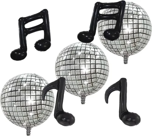 Miniatura 6 de FBQ Kit de arco de globos de discoteca 4D, globos de aluminio de disco de los años 70, 80, 90, fiesta de discoteca, aniversario, decoración