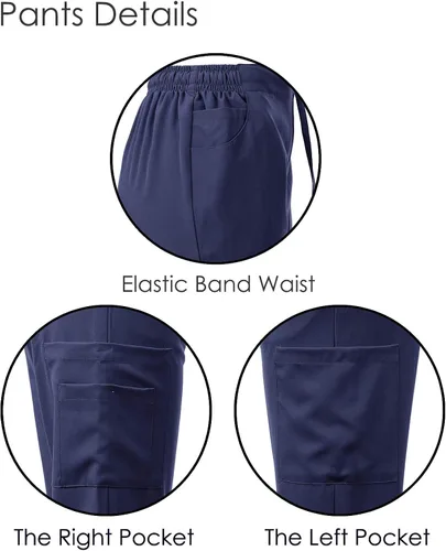 Miniatura 3 de Dagacci Medical Uniform Juego de exfoliantes para mujer red de contraste dividida elástica en 4 direcciones y bolsillo