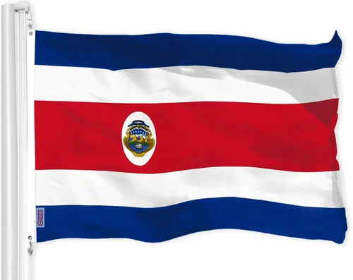 G128 Bandera de Costa Rica | 3 x 5 pies | LiteWeave Pro Series impreso poliéster 150D | Bandera de país, interior y exterior, colores vibrantes,
