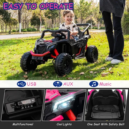 Miniatura 3 de Run Fast - Automóvil eléctrico de 12 V para niños con control remoto para padres, juguete de paseo con batería eléctrica para niños de 3 a 5 años