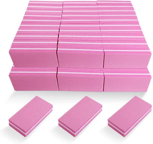 Miniatura 11 de Juego de pulidor de uñas profesional rosa, 30 piezas, uñas acrílicas y naturales, bloques de tampón de grano 100/180