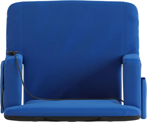 Miniatura 12 de Flash Furniture Asiento para estadio Malta con respaldo y asiento calefactados, 6 posiciones reclinables, silla portátil con correas de mochila, Azul