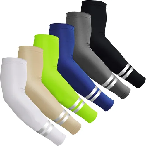 Miniatura 13 de SATINIOR 6 pares de mangas de compresión para brazos con protección solar UV, para mujeres y hombres, golf, deportes al aire libre