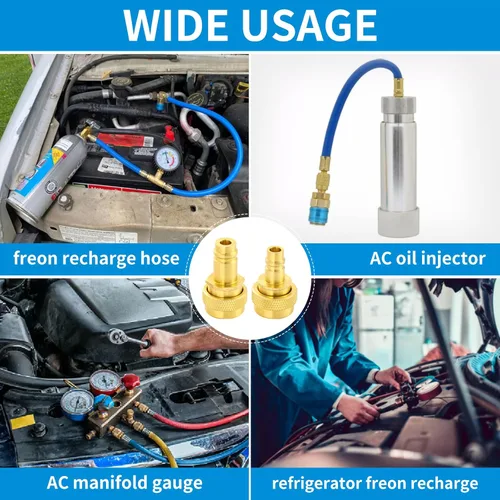Miniatura 6 de Adaptador R1234YF a R134A, kit de adaptador de conversión A/C R134a a R1234yf, kit de acopladores rápidos R1234yf Acoplador rápido de lado alto/bajo