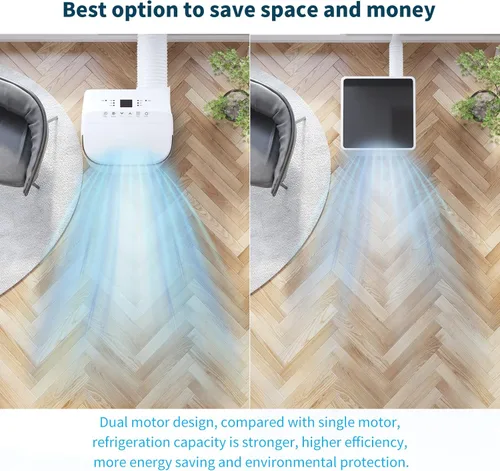 Miniatura 4 de Jojoka Aire acondicionado portátil con control remoto, CA portátil de 10000 BTU para habitación, dormitorio, oficina con secado, ventilador, modo