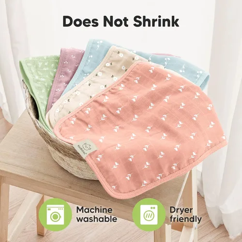 Miniatura 7 de KeaBabies Paños de Eructo de Muselina de Algodón para Bebé Niño, Niña - Paquete de 5 Paños Suaves y Absorbentes para Eructar de Bebés, Toallas